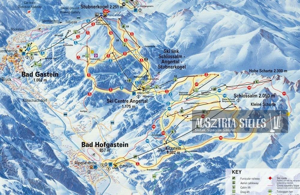 Bad Gastein sítérkép