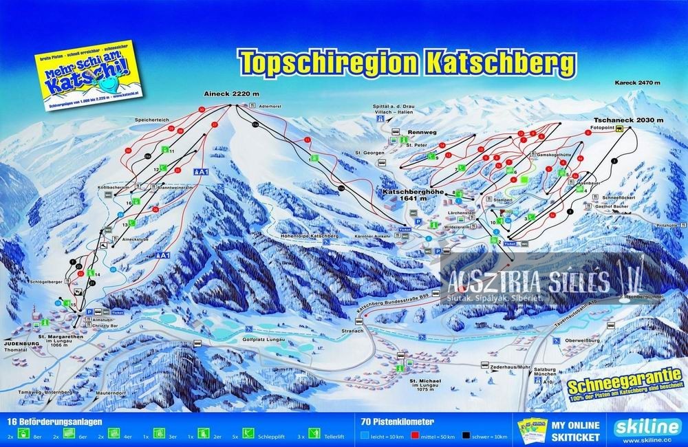 Katschberg sítérkép