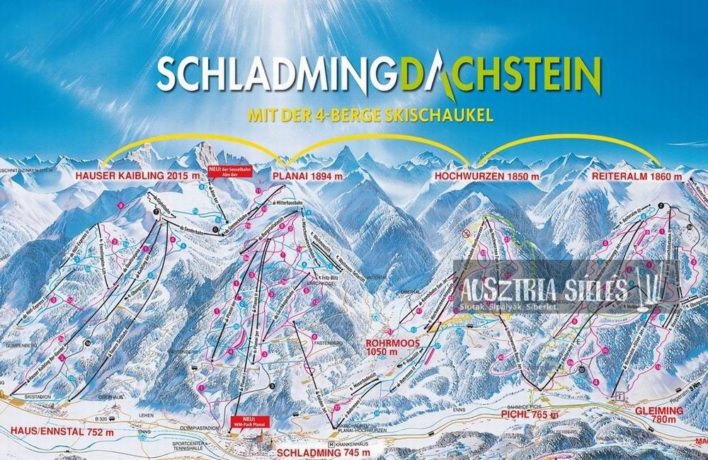 Schladming-Dachstein sítérkép