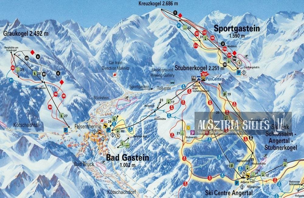 Sportgastein sítérkép